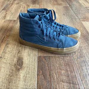 Vans SK8- Hi navy blue gum sole sneakers size 9.5